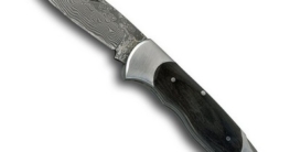 Damast Jagdmesser - Klinge (18,2 cm) aus 67 Lagen Damaszener Damast Stahl - Taschenmesser Einhandmesser (Sammlerstück) - Pakkaholz Griff EinLagen