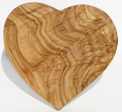 Olivenholzbrett HEARTBEAT - Größe 20 x 20 cm